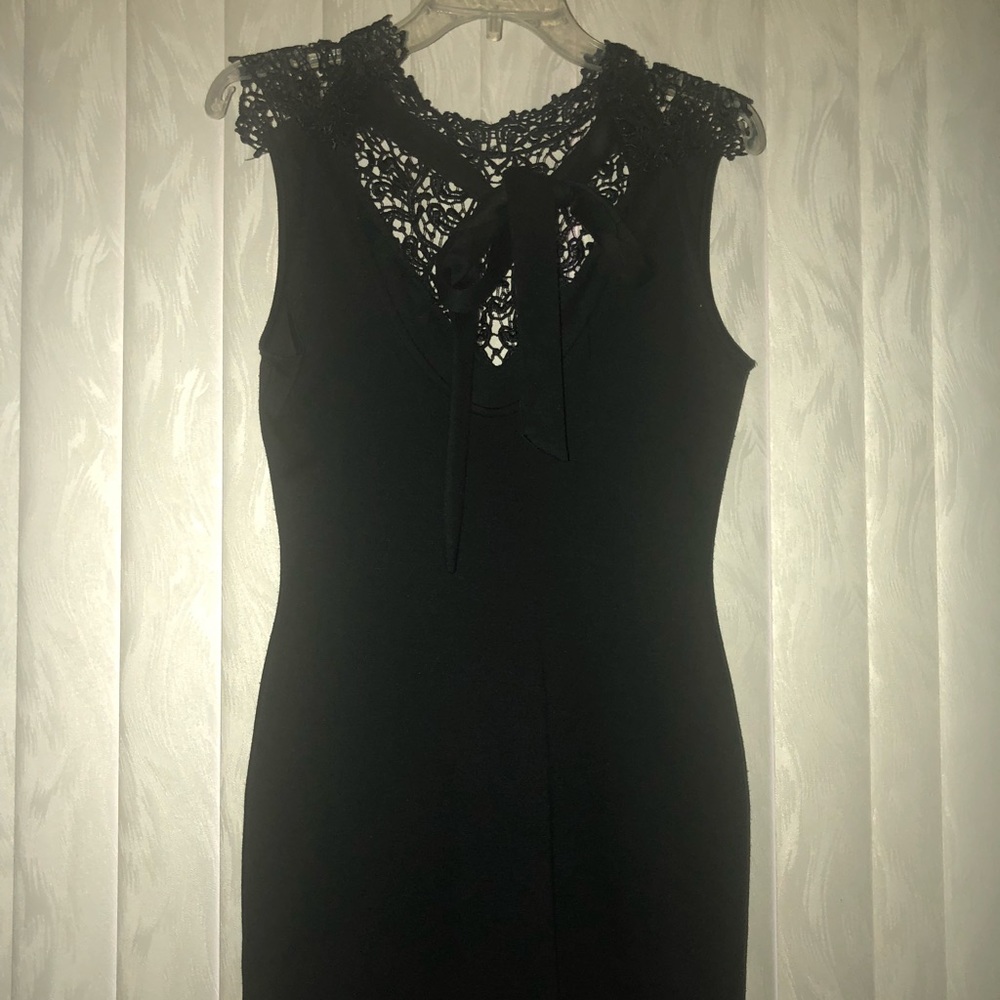 Forever 21 high neck black lace dress